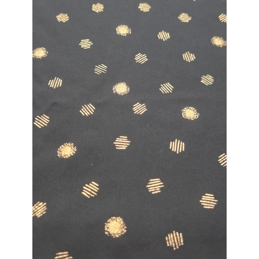 Paper Moon Cap Sleeve V-Neck Blouse Navy with Gold Copper Dots Size Large
